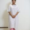 Classic Back-Open Patient Gown (Blue/White Print)